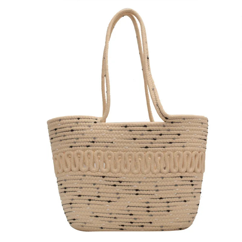 Shoulder Bag Summer Woven Bag Tote Bag Large Capacity Straw Bag for Summer Beach Holidays Women's Beach Bag Flower
