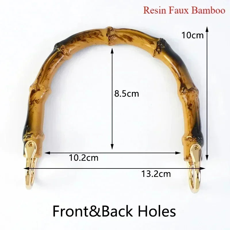 1-5Pcs Deepeel 9/10/12cm Imitation Bamboo Handle for Handbag Purse Kiss Clasp Wallet Woven Bags Handles DIY Crafts Accessories