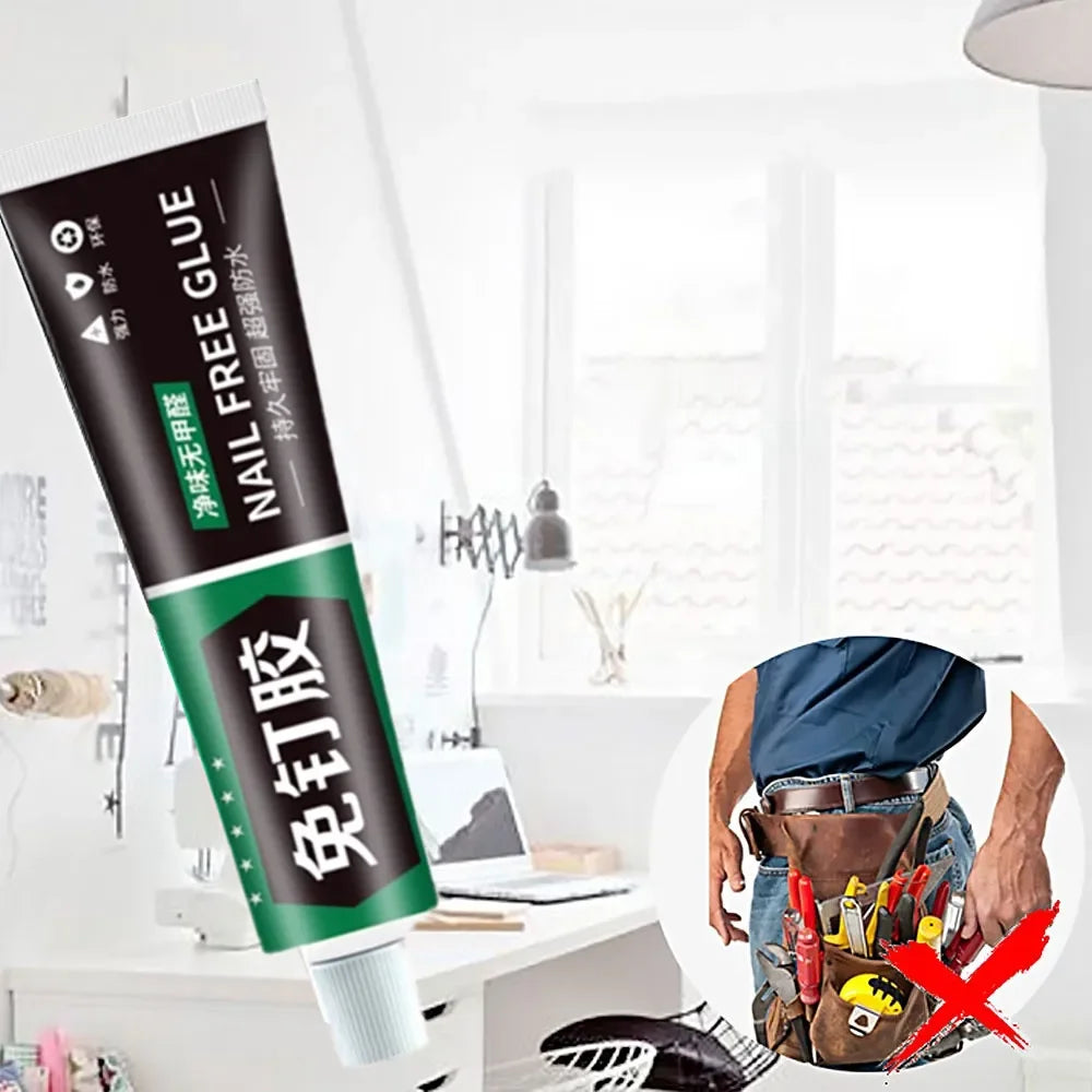 All-Purpose Glue Quick Drying Waterproof Extra Strong Sealant Powerful Nail Free Adhesive Fix for Plastic Glass Metal Ceramic