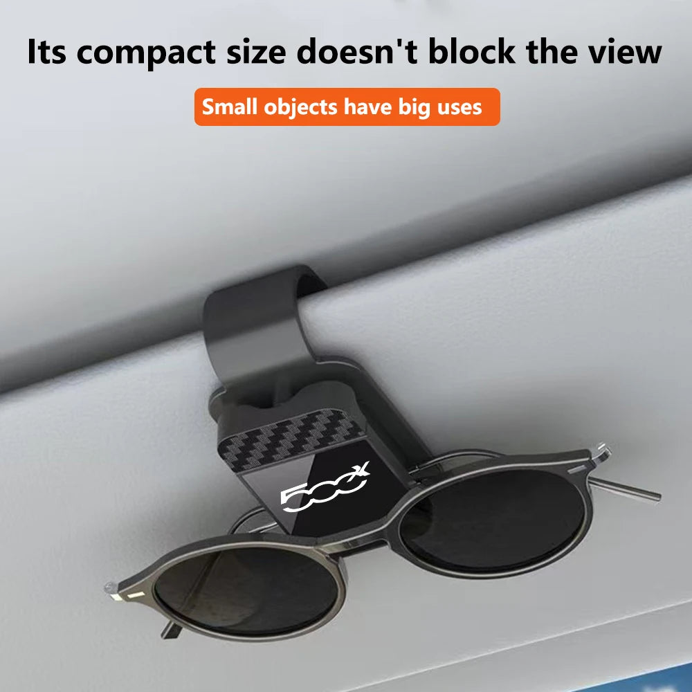 Car Sun Visor Glasses Clip Carbon Fiber Eyeglasses Sunglasses Storage For Fiat 500 500C 2012 500X 500L Abarth 695 PUNTO