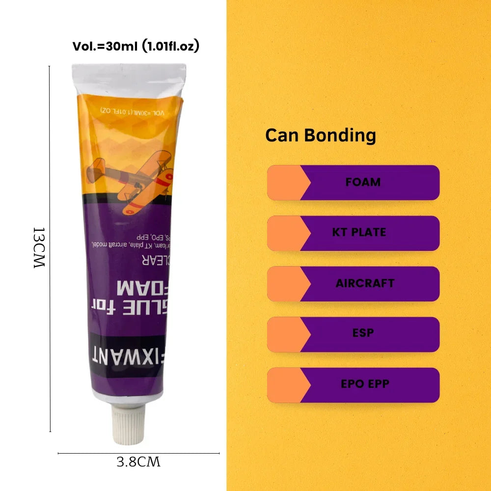 High-Strength Foam Glue for Waterproof Bonding Sponge Aircraft Model Wood Metal EPS EPO EPP Adhesive and More