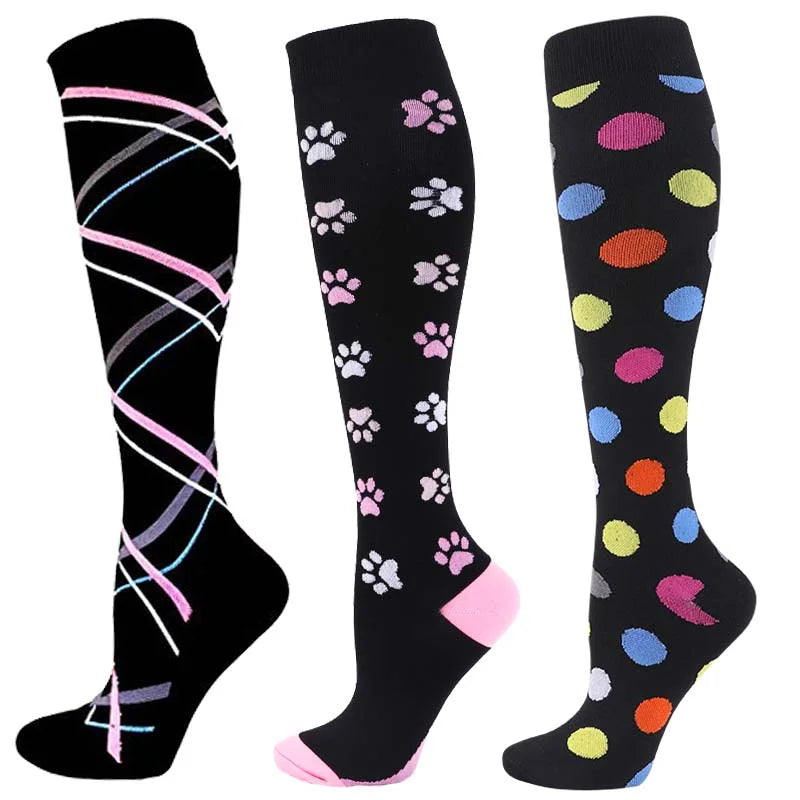 Unisex Compression Socks for Men and Women Medical Diabetes Varicose Veins Sports Socks for Running Cycling Travel Flight Yoga