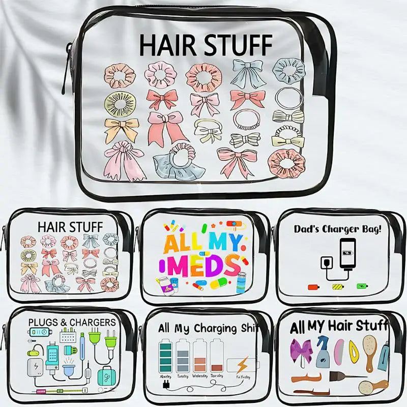 Women Large Capacity Medicine Cosmetic Bag Easy Wipe Clean Travel Toiletry Organizer Pouch For Daily Trip