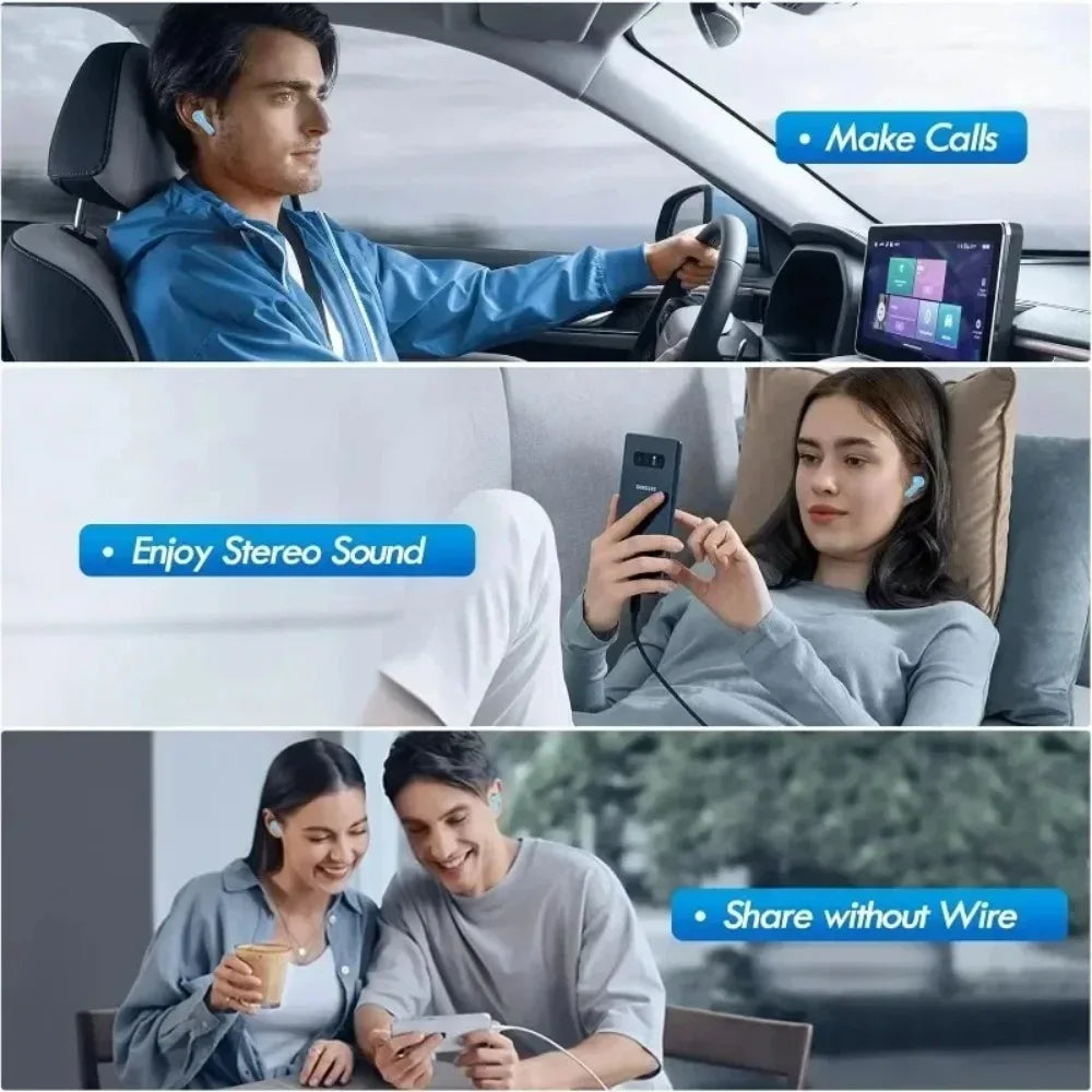 TWS Bluetooth Earphone Stereo Wireless Headphone In-Ear HiFi Earbud HandsFree Headset Mic Noise Reduction Sport Earplugs