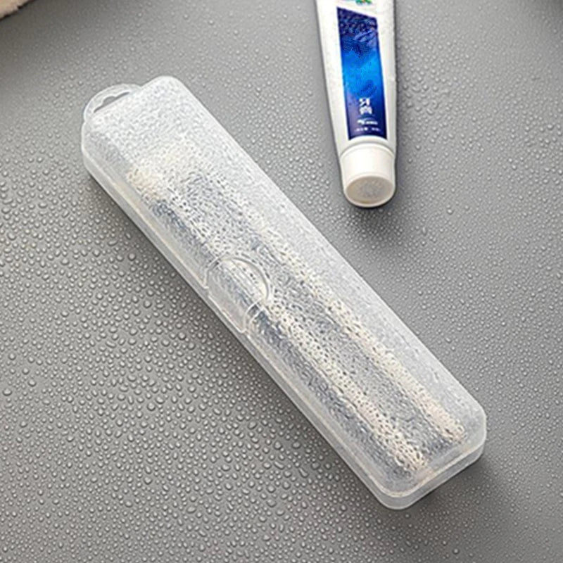 1Pcs Portable Toothbrush Box Plastic Travel Toothbrush Case Transparent Toothbrush Holder Organizer Travel Practical Accessories