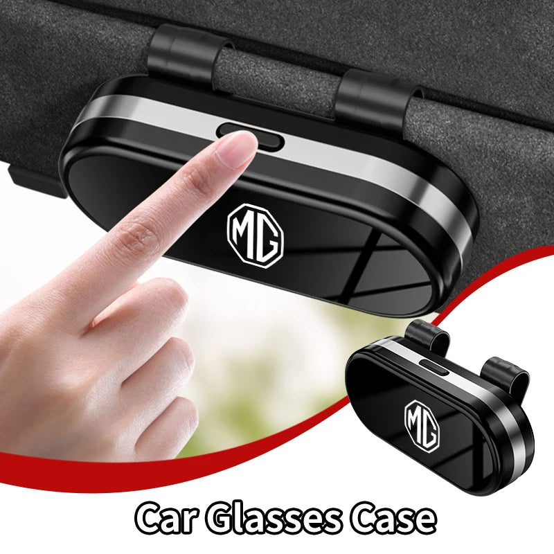 Car Visor Sunglass Storage Case Glasses Holder Box Card Clip Accessories For Morris Garages MG 6 3 5 7 TF ZR ZS HS GS GT Hector