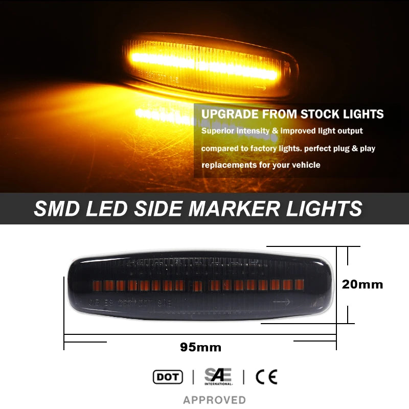 LED Dynamic Side Marker Turn Signal Lights For Infiniti EX25 EX35 EX37 FX30d FX35 FX37 FX50 G25 G35 G37 JX35 M25 M35 M37