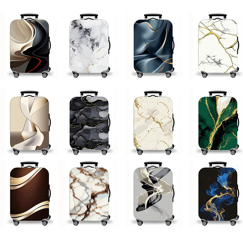Luggage Cover,Luxury Marble Gold Vein Abstract Fluid Print Stretch Suitcase Protector,Washable Anti-Scratch Travel Baggage Cover