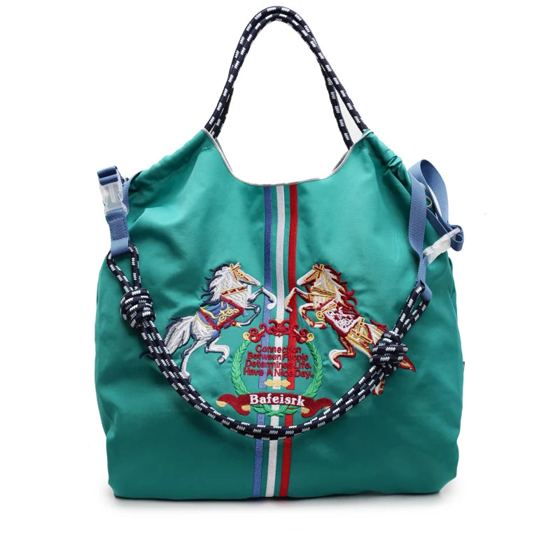 Fashionable Large Capacity Ma'am Canvas Bag 2025 New Cloth Shoulder Tote Bags Drawstring Shopping Handbag Thin Style Canvas Bag