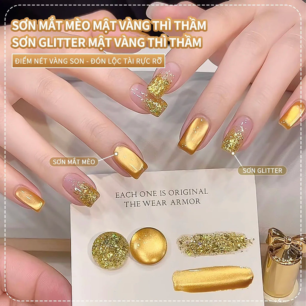 MIANEL 10ML Specially Blended Golden Osmanthus Cat Eye Nail Polish Gel 2026 New Style Versatile Cat Eye Nail Polish Nail Art Set