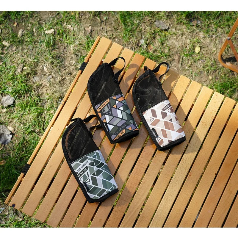 Portable Cutlery Organizer Bag for Camping, Waterproof Outdoor Utensil Pouch with Drain Holes - Kitchen/Cosmetic Storage Bag