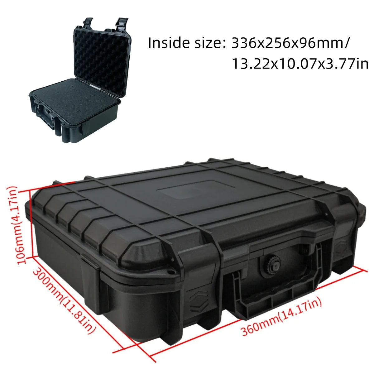Waterproof Hard Carry Case Bag Tool Case with Sponge Storage Box Suitcase Precision Instrument Safety Tool Box Hardware Toolbox