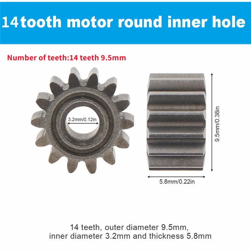 1 Piece Dc Motor Gear 9 /11 /12/13/14/15/16 Teeth Electric Motor Gears for 10.8V / 12V / 14.4V / 16.8V / 18V / 21V /25V Motors