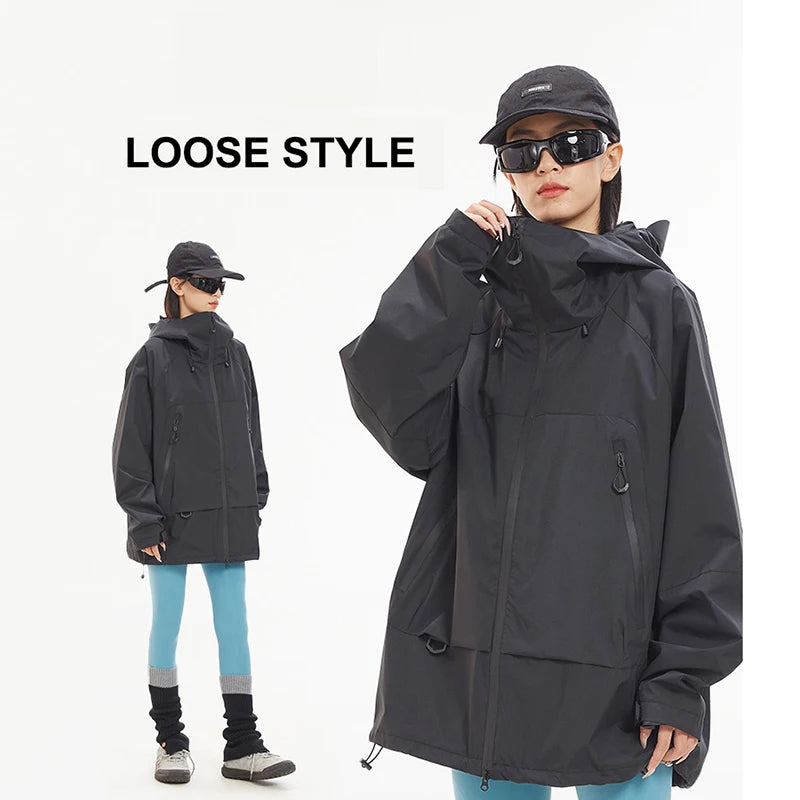 CHRLCK Men's Waterproof Hiking Jackets Spring Autumn Windproof Camping Windbreaker Women Fishing Trekking Running Jacket Unisex