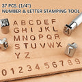 37Pcs Letters Stamping Kit Stamp Punch Tools Metal Alphabet Number Leather Embossed Tools 6.5mm