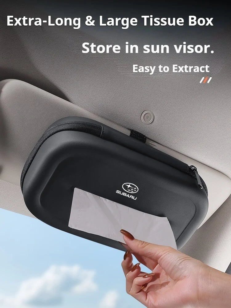 For Subaru Ascent BRZ Forester Impreza Legacy Outback WRX VX Car 3D stereoscopic Extra-Long & Large tissue box Auto Accessories