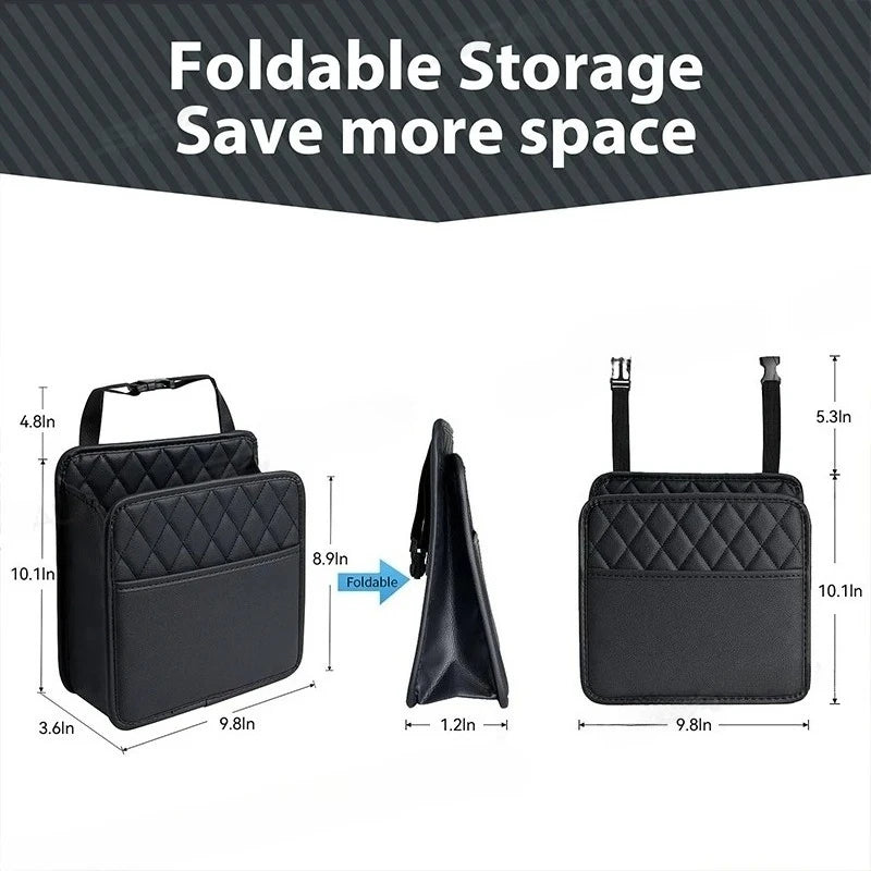 Car Seat Back Storage Box Universal Hanging Headrest Organizer Foldable Storage Pocket for Phone Umbrella Tissue Holder