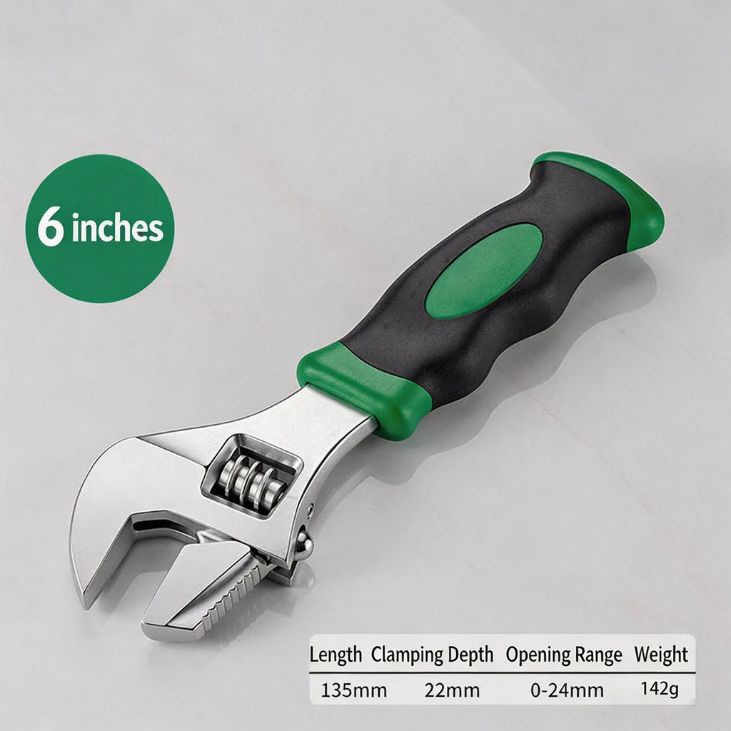 Mini Short Handle Adjustable Wrench Portable Pocket Pipe Wrench Large Opening Universal Home Plumbing Bathroom Repair Hand Tool