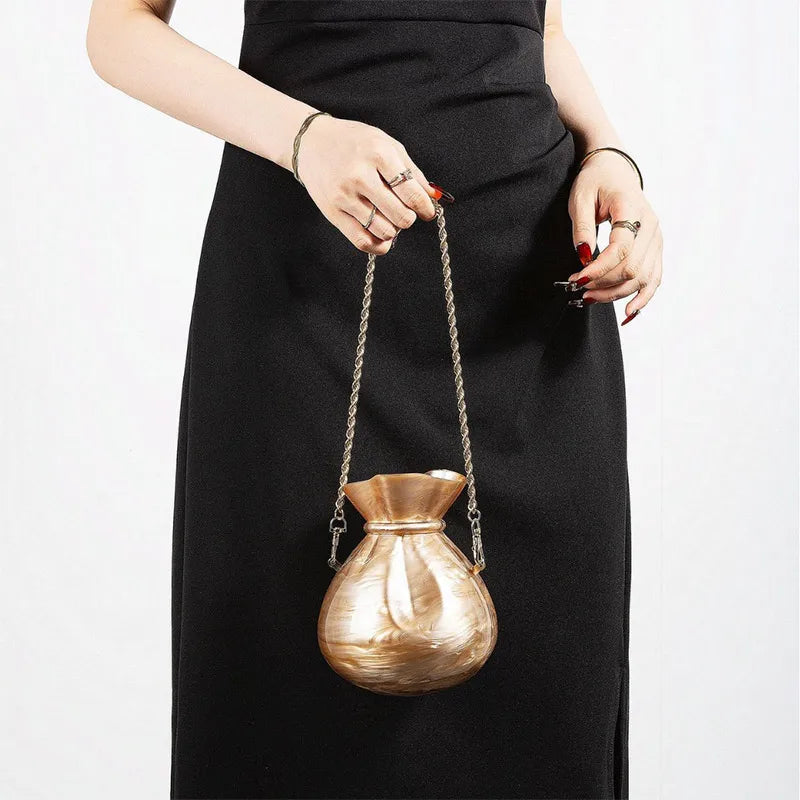 Acrylic Chain Handbag,Evening Elegant Women Wedding Banquet Clutch Purse,Designer Candy Color Lipstick Cosmetics Storage Bag