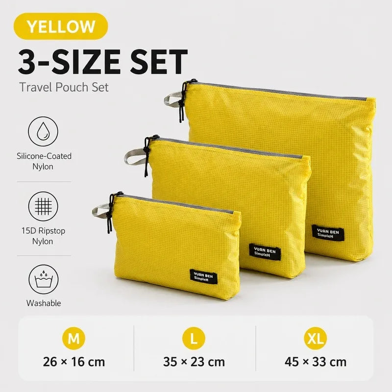 Ultralight Waterproof Travel Storage Bag Silicone Coated Nylon Organizer Pouch Clip On Camping Hiking Backpack Gear Packing Bag