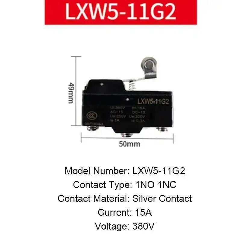 5pcs Micro Limit Switch Small Limiter Travel Switches LXW5-11G1/G2/Q1/M3 Screw Foot 1NO 1NC Silver Contact