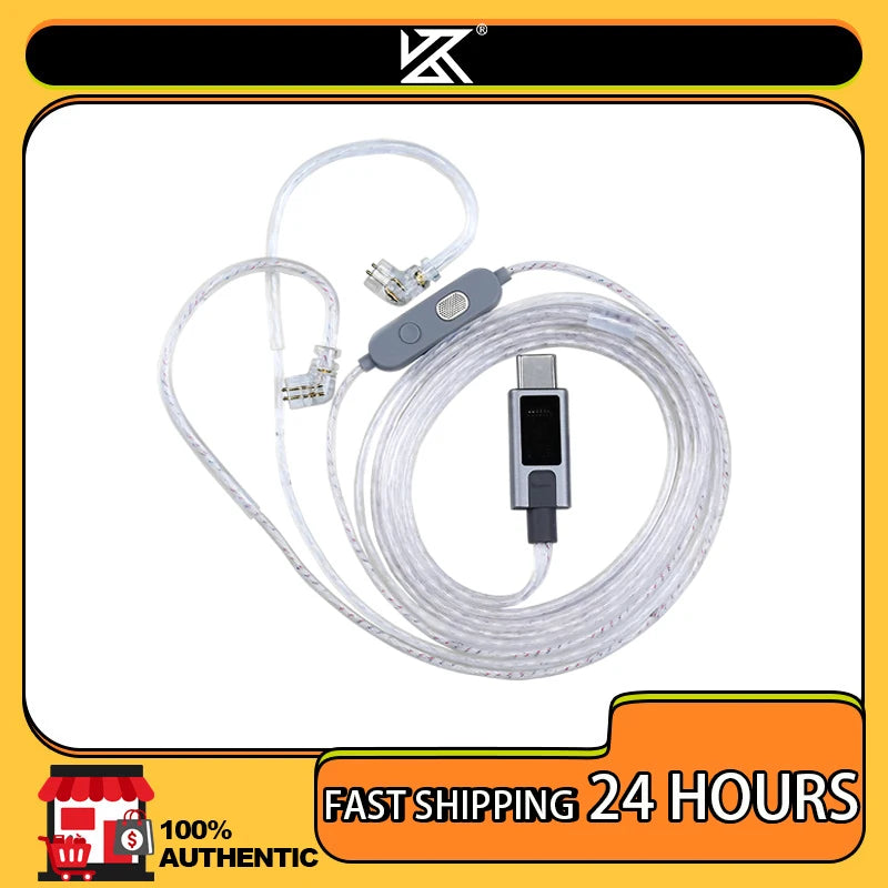 KZ-M2 Silver-plated upgrade cable with Type C/3.5MM dual microphone for EDX Pro X AS16 Pro PRX Zenith