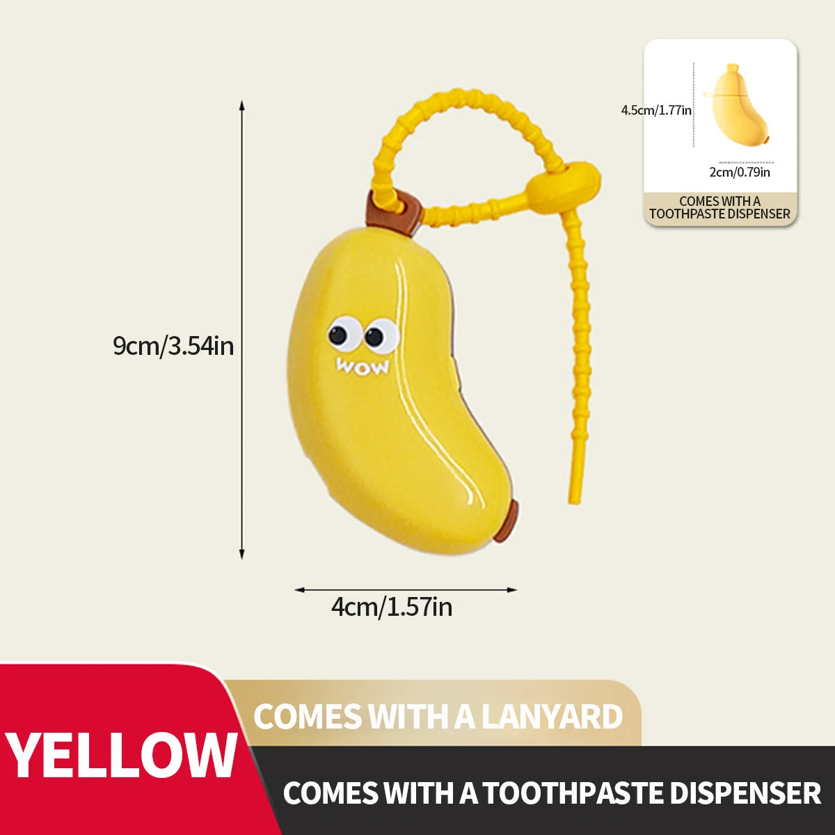 Banana toothbrush Head Protective Cover, Toothpaste Box, Portable Toothbrush and Toothpaste Storage Box, Dust Cover