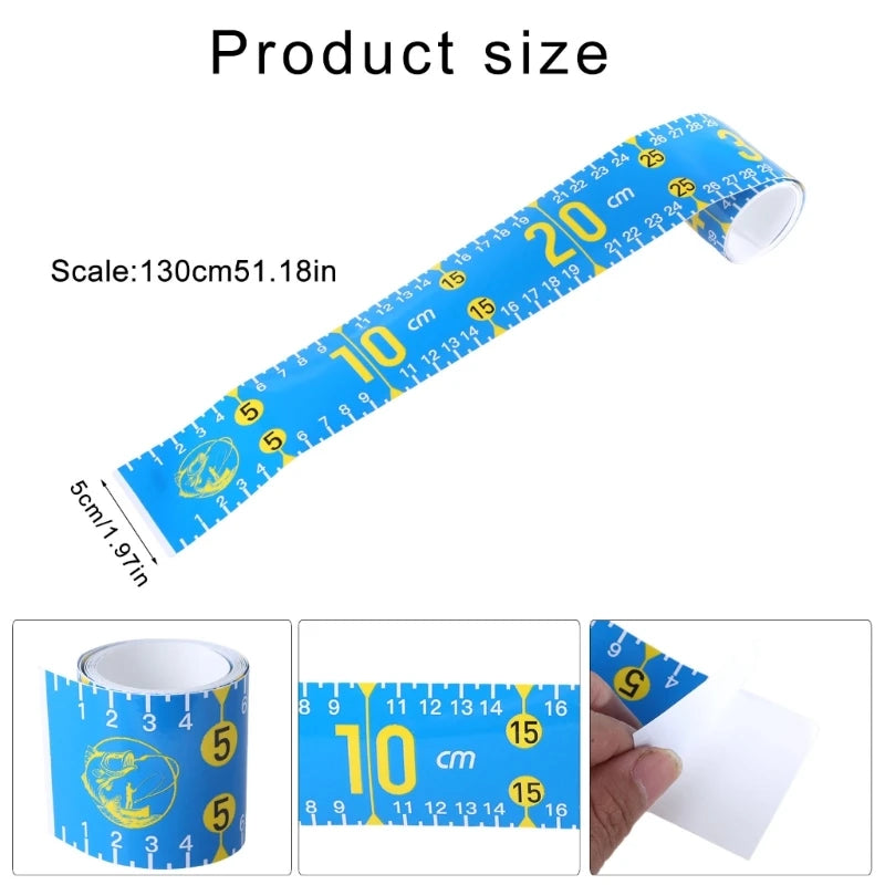 Sticker Tape for Boats Kayak Fishing Fish Measuring Device Fishing Ruler Adhesive Fish Ruler, 51Inch Fish Measuring Tape
