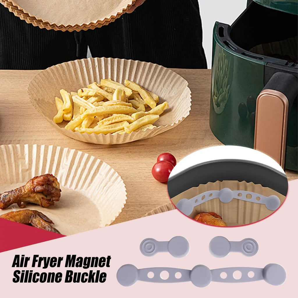 Air Fryer Magnetic Buckle Air Fryer Buckle Silicone Accessories Liner Holder for Holding Down Parchment Paper Prevent Paper From