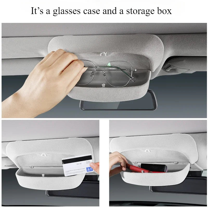 For Toyota Highlander/Crown Kluger Car Glasses Case Sunglasses Protective Storage Clip Car Interior Modification Accessories