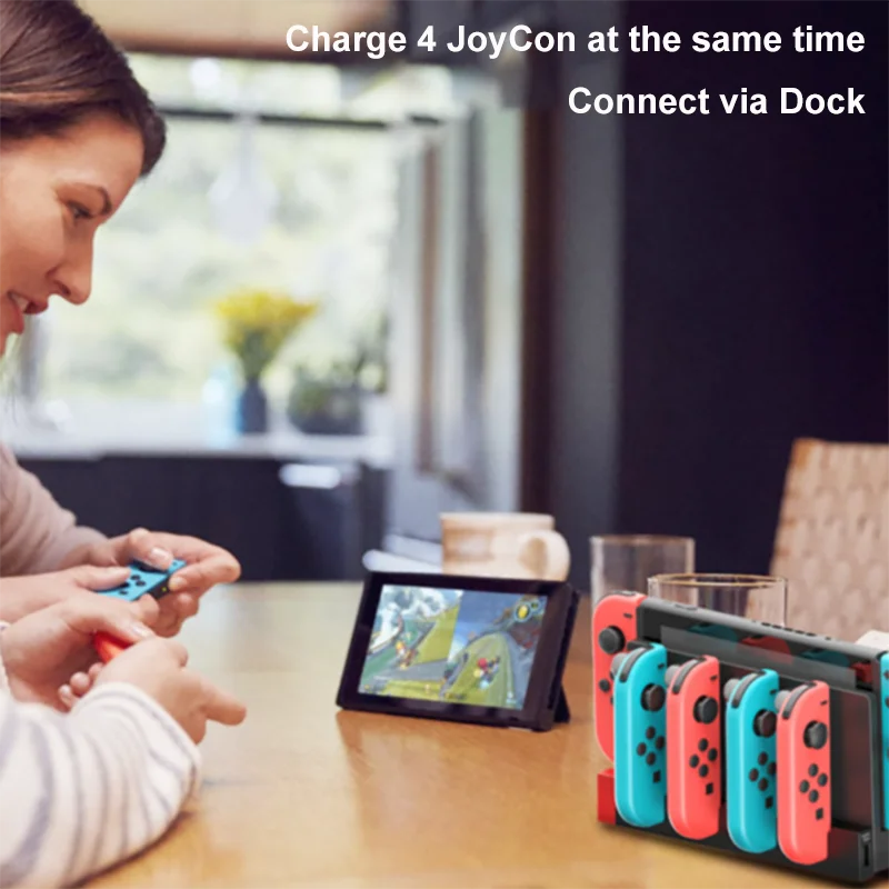 NEW COLOR for Nintendo Switch oled JoyCon 4 in 1 Charger Controller Dock Station Holder for Nintendo Switch Joy-Con Charging