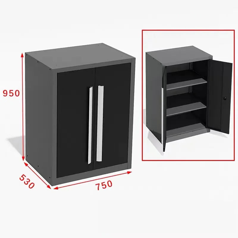 Garage Steel Mechanic Tools Storage Cabinet With Wall Cabinets Single,double-door Cabinets And Tool Trolley For Workshop