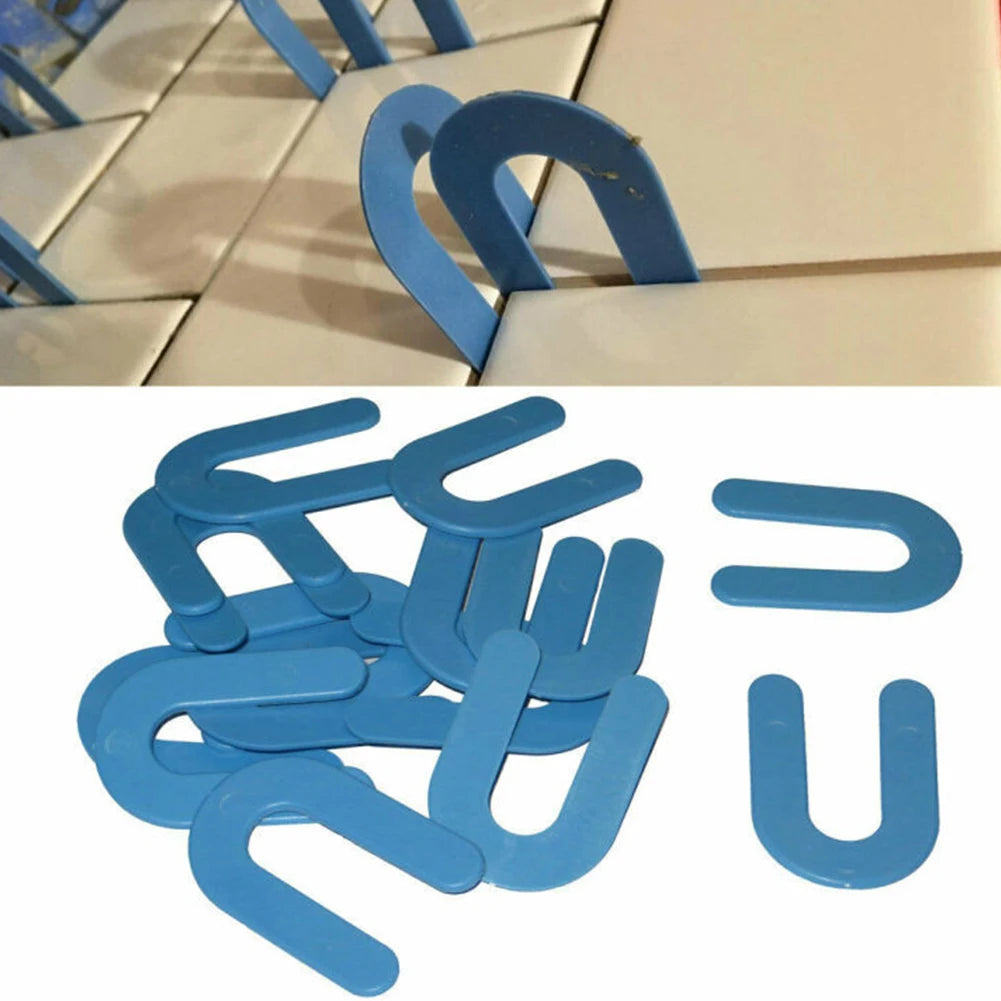 100pcs U-shaped Horseshoe Shims Tile Spacers PP Level Wedges Positioning Clips Floor Wall Tile Gap Fixing Construction Tools