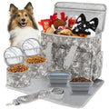 Large 6 PCS Airline Approved Dog Travel Bag Set Weekend Pet Travel Organizer with Multi-Function Pockets for Supplies