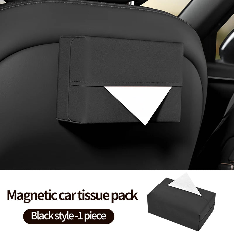 Magnetic car tissue box 2026 new high-end car interior drawer box roof tissue storage car tissue bag