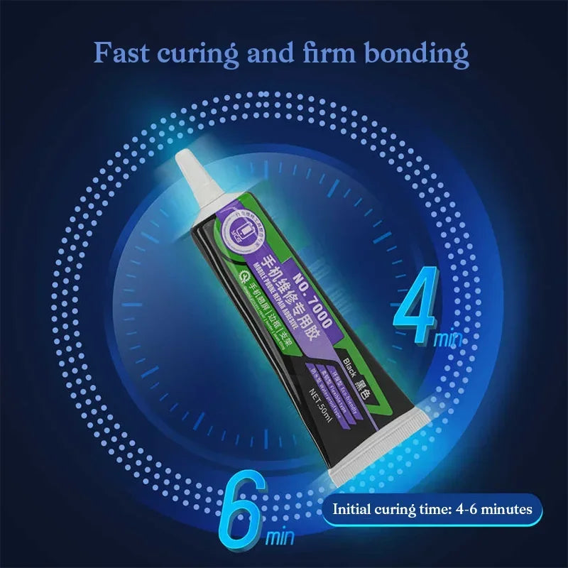 50ML High-Strength Phone Repair Glue Clear & Black Adhesive for LCD Display Frame Bonding Glass/Panel Fixing