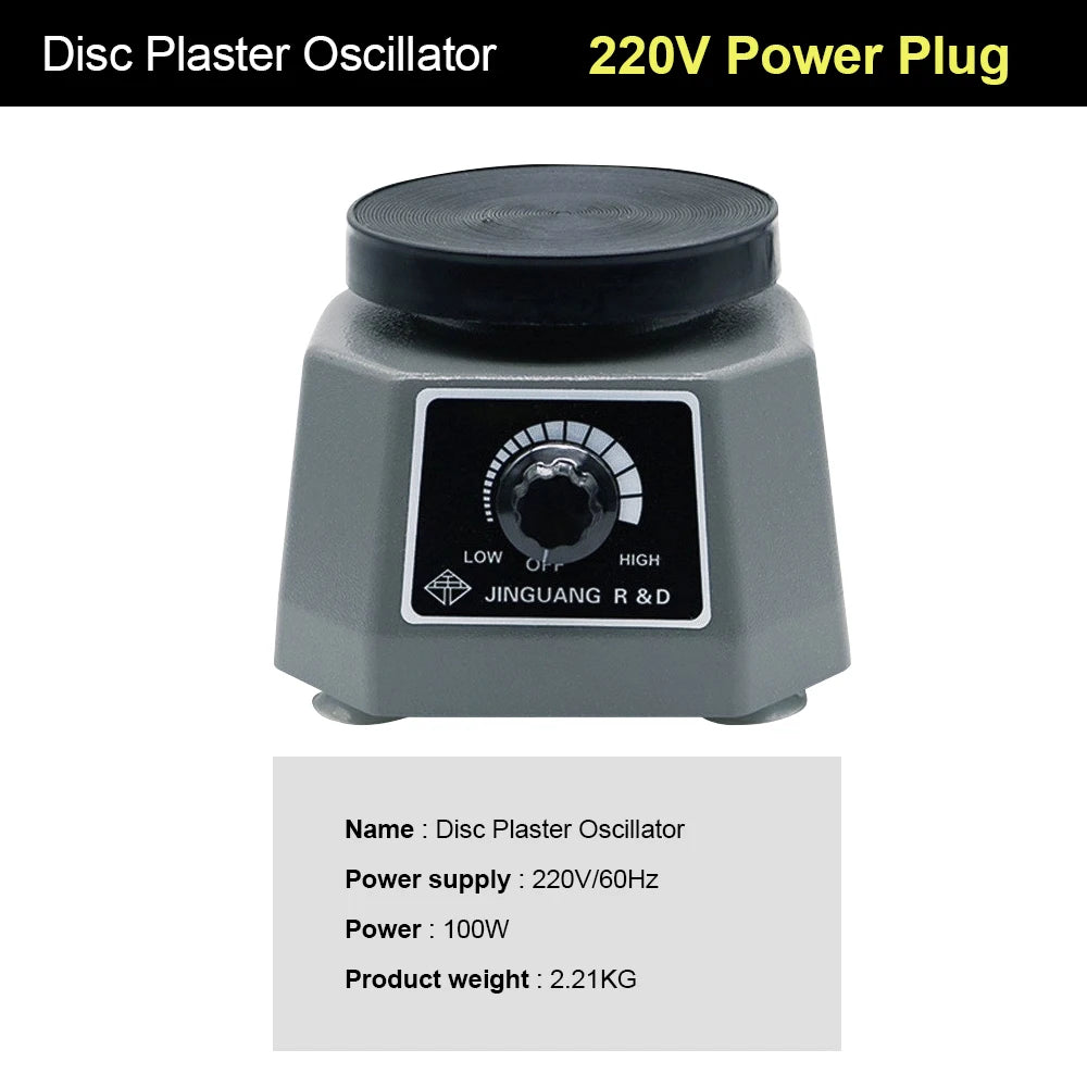 110V/220V Dental Vibrating Plate Vibrating Table High Power Dental Vibrator 4" Round Plaster Oscillator Non-Slip Lab Vibrator
