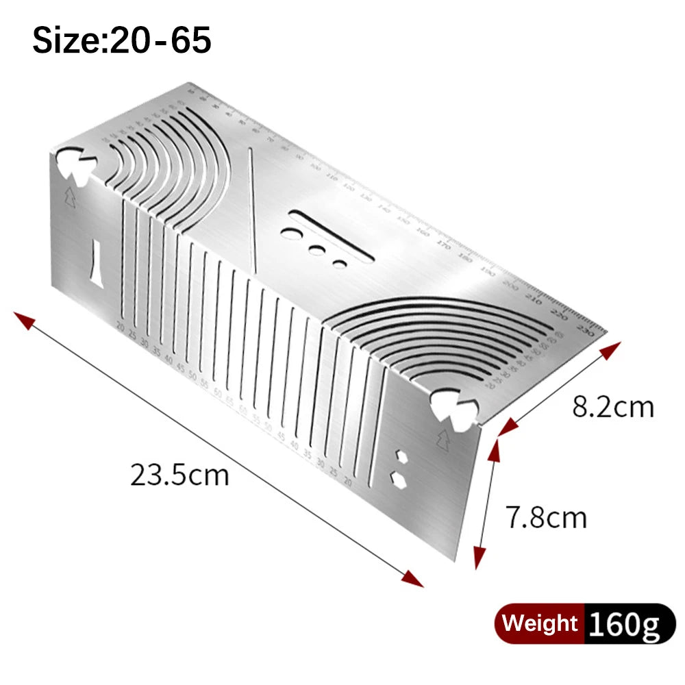 Angle & Arc Marking Tool Adjustable Linear Arc Dual-Purpose Scriber Pipe Cutting Measuring Tool for Metalworking Cutting Guide