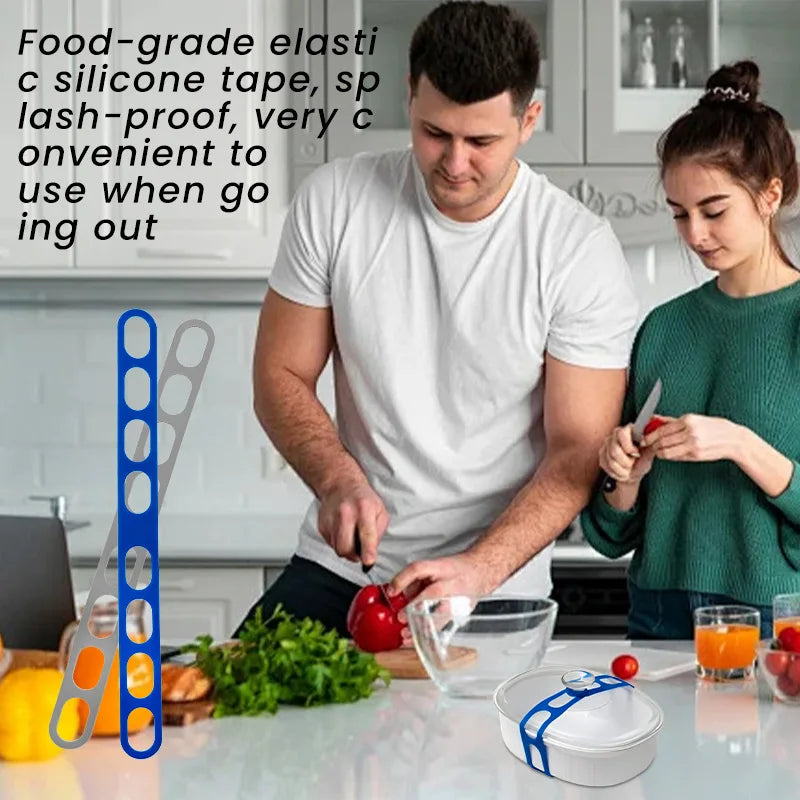 Adjustable Silicone Lid Fixing Strap Reusable For Lunch Box Bowl Pot Outdoor Tableware