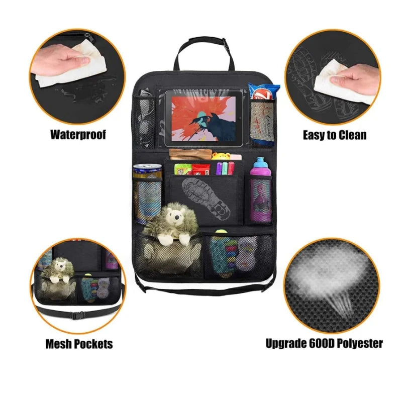 Car Interior Accessories Car Seat Back Storage Anti-kick Bag Simple Oxford Material Snack Toy Storage Bag Car Storage Bag