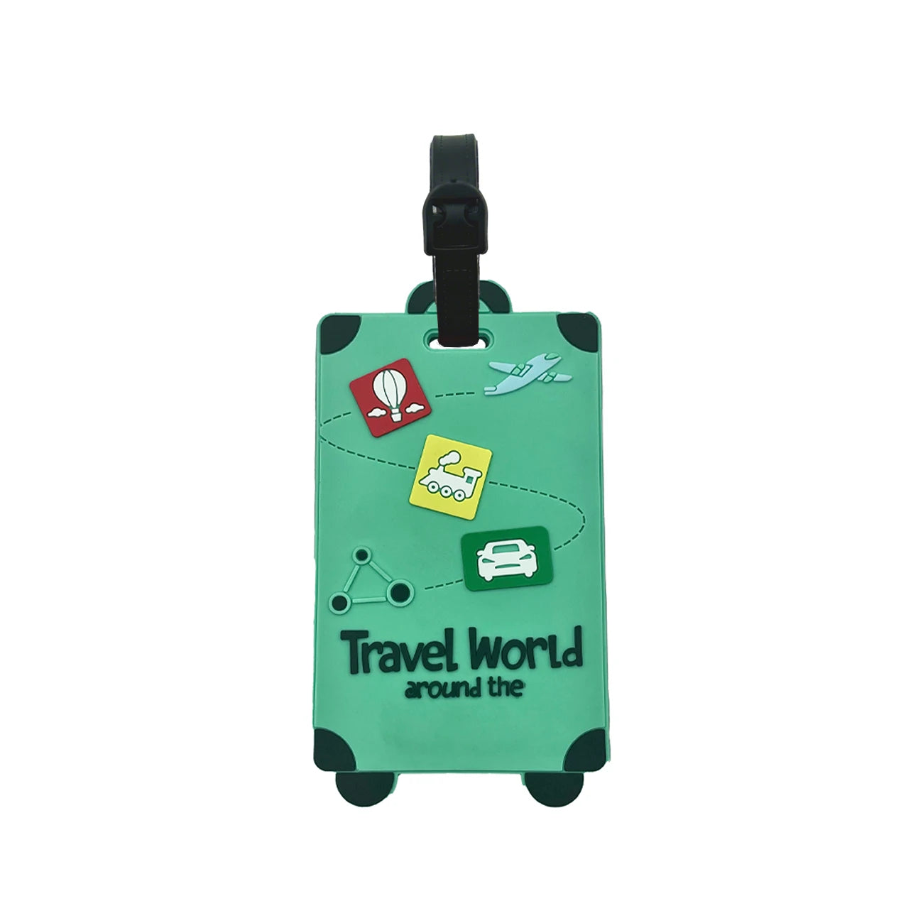 Silicone Travel Luggage Tags – Name & ID Card Holder, Anti-Counterfeiting, Solid Color Airplane Accessories