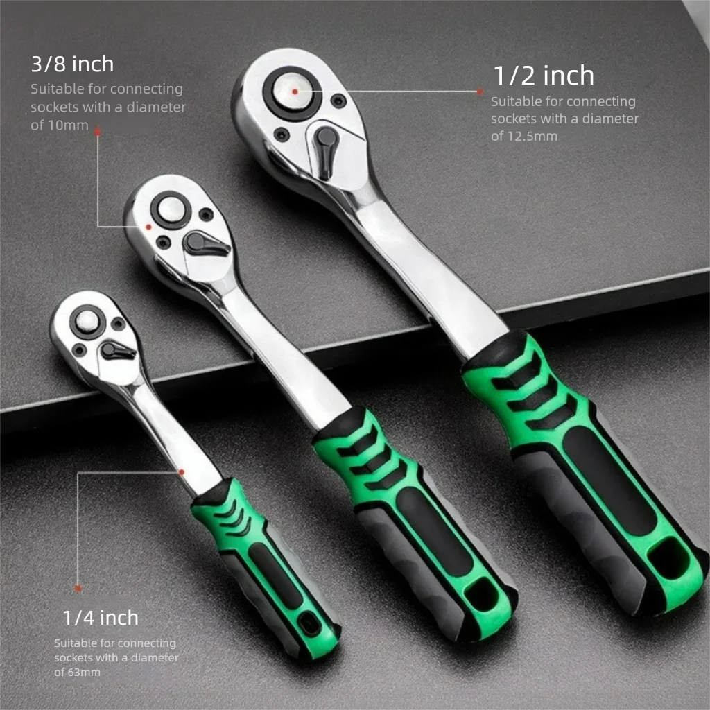 1/4" 3/8" 1/2" Socket Set Automotive Tools Ratchet Wrench Sockets Compact Sockets Car Repair Mechanical for Auto Repair