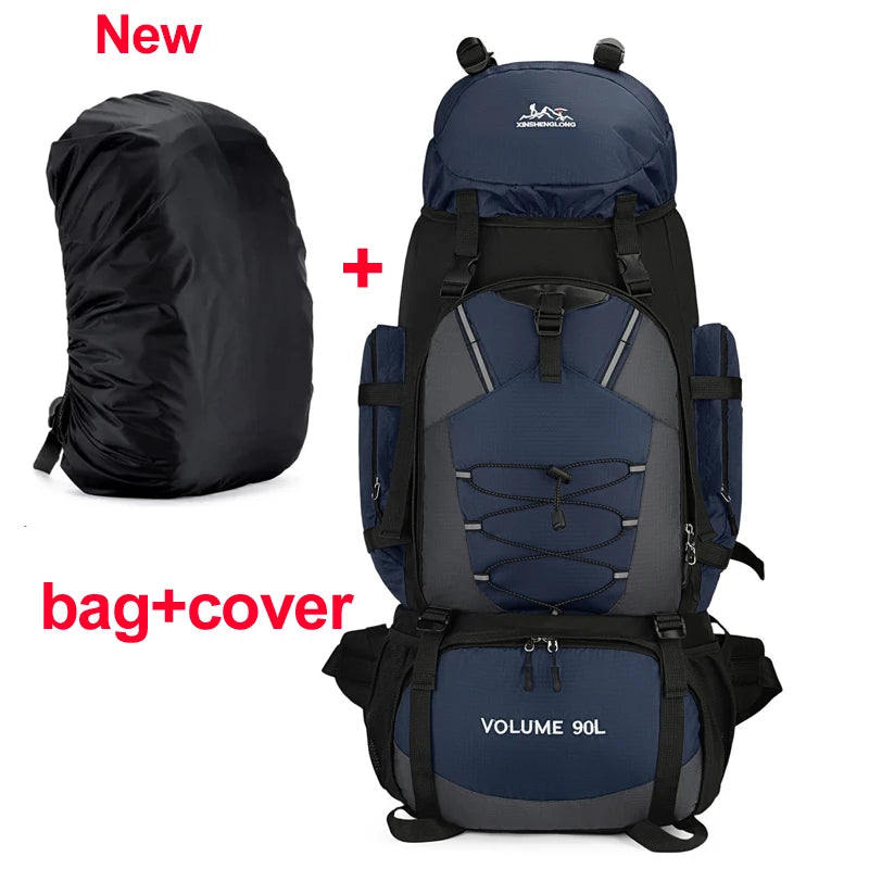 90L Waterproof Hiking Camping Backpack Trekking Bag Rucksack Large Capacity Travel Outdoor Sports Bags Camping Equipment Men