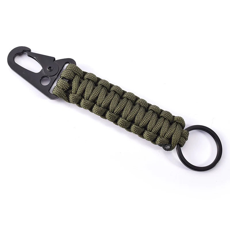 Outdoor Paracord Rope Keychain EDC Survival Kit Cord Lanyard Military Emergency Key Chain For Hiking Camping 5 Colors Wholesale