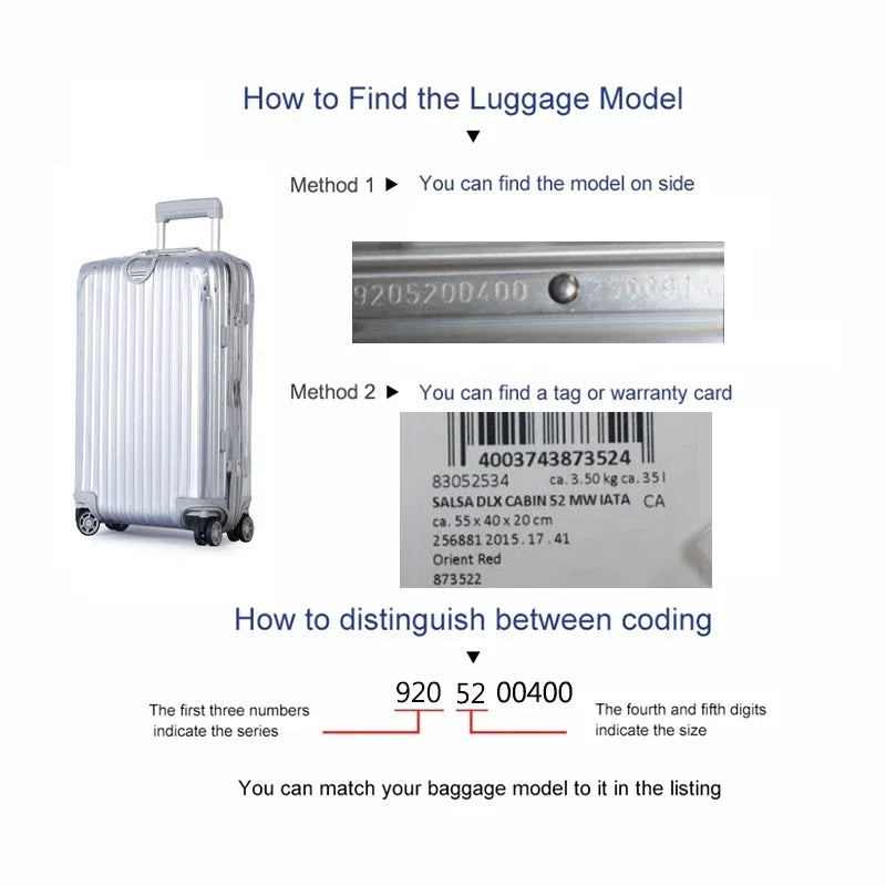 Clear Cover For Rimowa Essential with Zipper High Quality Suitcase Protector Customized Luggage Covers for 20"22"26"28"30"33"