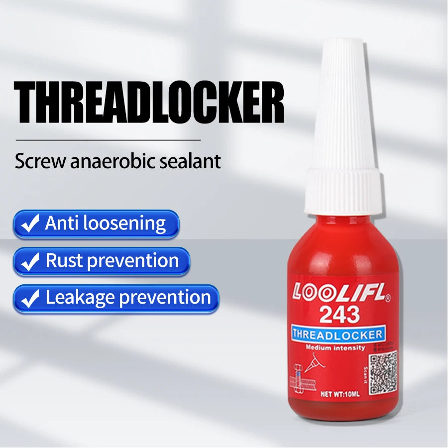 10ml LOOLIFL 243 Screw Adhesive 243 Anaerobic Glue Anti-loose Anti-slip Sealing Thread Locking Agent Anti-slip Caulk Sealers