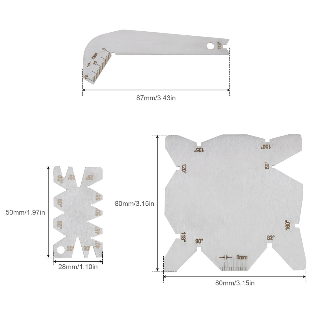 Stainless Steel Angle Gauge 118 Degree Drill Bit Machining Thread Cutting Angle Arc Model Angle Measure Tool Screw Cutting Gauge