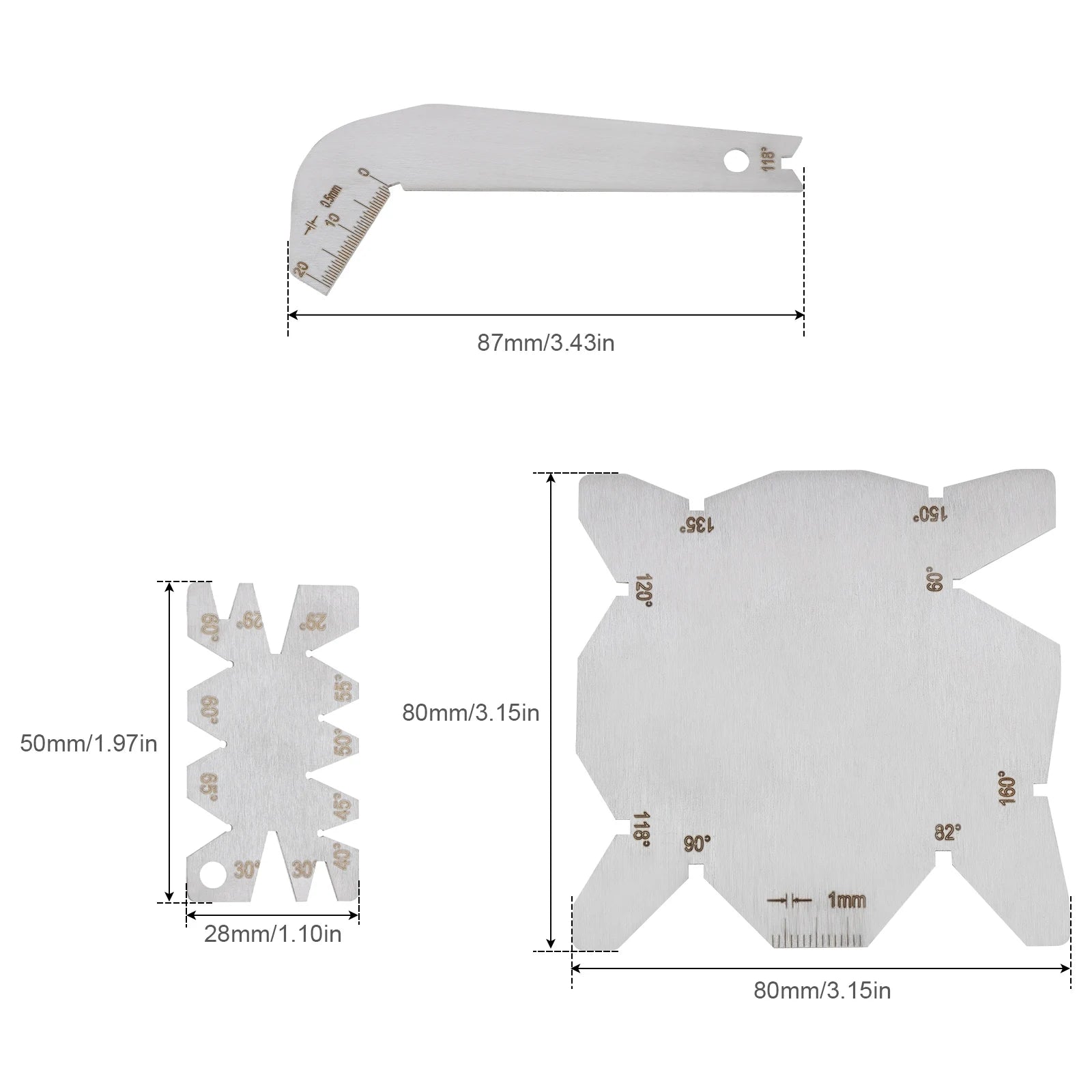 Stainless Steel Angle Gauge 118 Degree Drill Bit Machining Thread Cutting Angle Arc Model Angle Measure Tool Screw Cutting Gauge