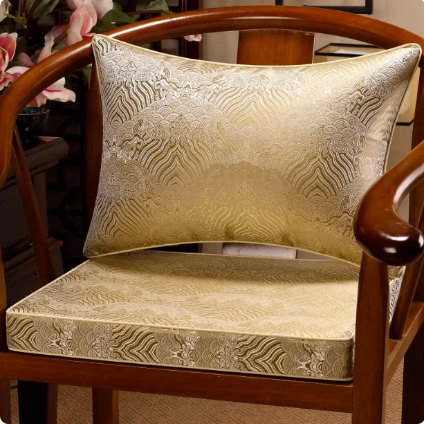 Chinese-style Jacquard Cushions Backrest Thickened Circle Chairs, Taishi Chairs Cushion Anti-slip Table and Chair Pads
