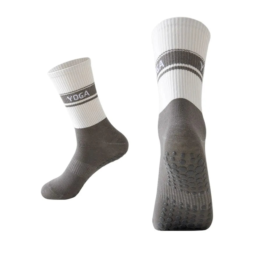 Cross-Border Professional Yoga Socks,  Cotton Strapping Silicone Anti-Slip Pilates Fitness Dance Floor Socks
